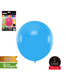 GLOBO LISO PIÑATA 90CM COLOR CELESTE /200