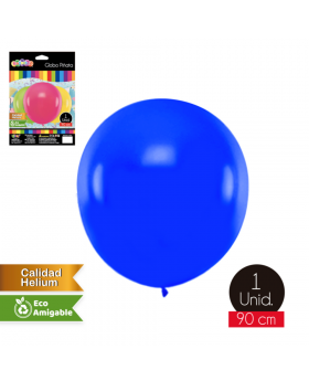 GLOBO LISO PIÑATA 90CM COLOR AZUL /200