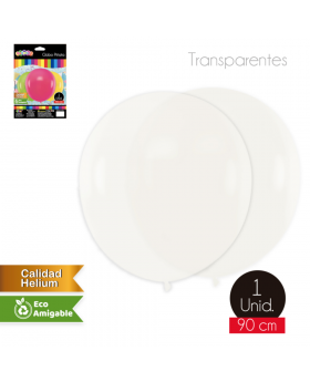 GLOBO LISO PIÑATA 90CM COLOR TRANSPARENTE /200