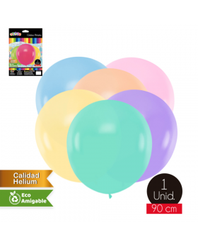 GLOBO LISO PIÑATA 90CM COLORES PASTEL /200