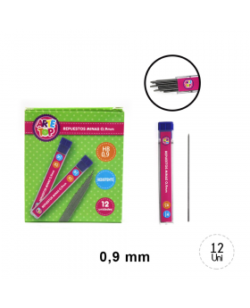 MINAS DE LAPICES 12 REPUESTOS 0.9MM SET100U /30