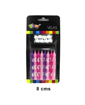 VELA UNICORNIO LILA-ROSADO /288