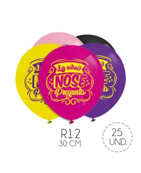 GLOBO ESTAMP EDADNOSEPREGUNTA R12 30CM SET25U /100