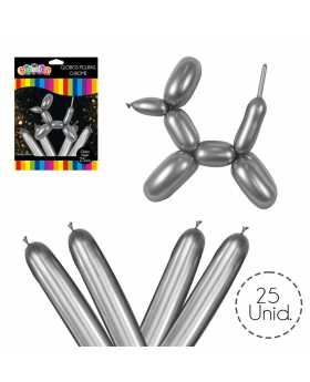 GLOBO CROME FIGURA SILVER SET25U /100