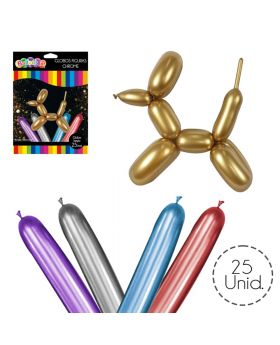 GLOBO CROME FIGURA COLORES SET25U /100