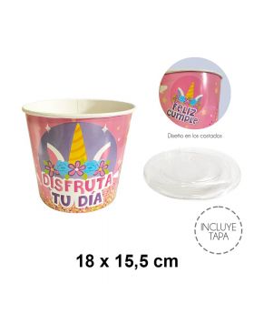 BALDE CARTON CON TAPA UNICORNIO /300