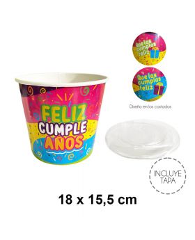 BALDE CARTON CON TAPA CUMPLEAÑOS /300