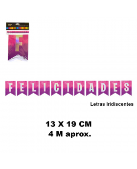 BANNER FELICIDADES ACUARELA IRIDISCENTE /200