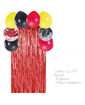 GLOBO ARCO CORTINA FIESTA MICKY KIT10P /100