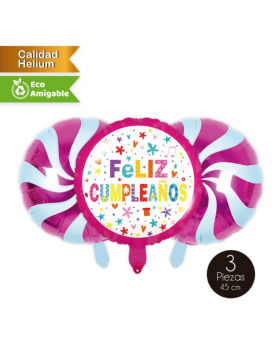 GLOBO ALLOY CUMPLEAÑOS LOLLY GIRL 45 CM SET3U /300