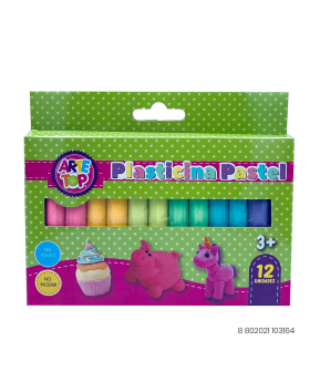 PLASTICINA PASTEL 12 COLORES /96