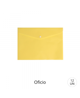 SOBRE PLASTICO OFICIO CON BROCHE AMARILLO /600