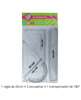 REGLAS GEOMETRICAS 20CM KIT4P /288