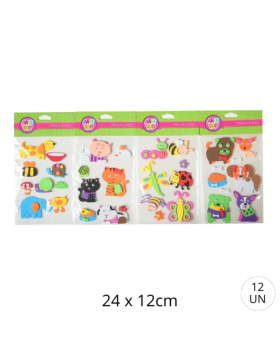 GOMA EVA STICKERS FIGURAS ANIMALITOS /300