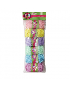 MADEJA LANA COLORES PASTEL 25G SET6U /50