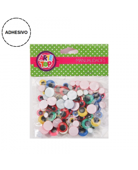 OJITOS COLORES CON ADHESIVO /200