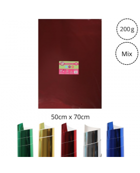 CARTULINA METALIZADA 50x70CM 5 COLORES SET10U /25