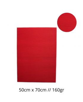 CARTULINA CORRUGADA 50X70CM 160G ROJA SET10U /25