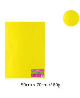 PAPEL LUSTRE AMARILLO 50x70CM 80G SET10U /60