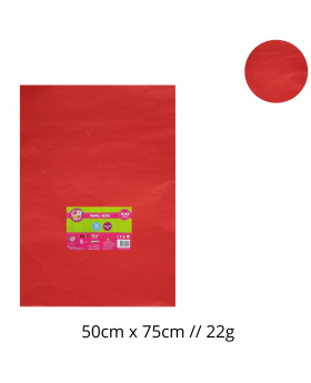 PAPEL SEDA ROJO 50x75CM 22G SET100U /25