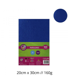 PAÑO LENCI AZUL 20x30CM 160G SET10U /100