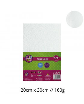 PAÑO LENCI BLANCO 20x30CM 160G SET10U /100