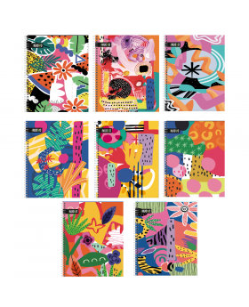 CUADERNO UNIV TAPA DURA 7MM 100H CRAZY COLLAGE /48