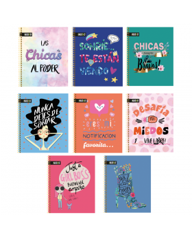 CUADERNO UNIV TAPA DURA 7MM 100H FRASES /48