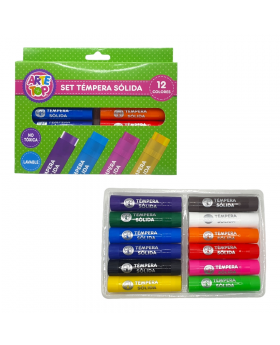 TEMPERA SOLIDA 12 COLORES /48