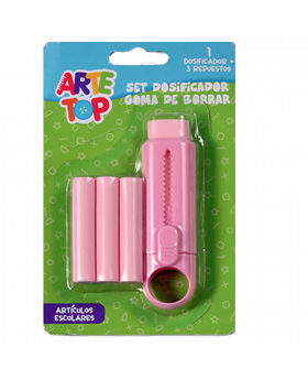 DOSIFICADOR GOMA BORRAR PASTEL + 3 REPUESTOS /240