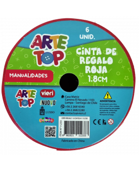 CINTA REGALO 1.8CM ROJO /300
