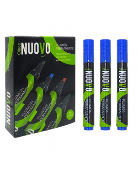 PLUMON PERMANENTE BISELADO AZUL SET 12 UN NUOVO/48
