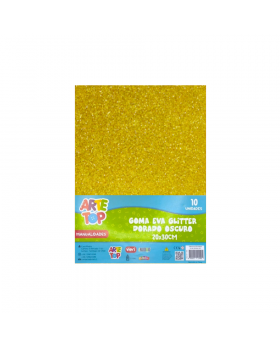 GOMA EVA GLITTER 20x30CM DORADO OSCURO 10 PCS/100