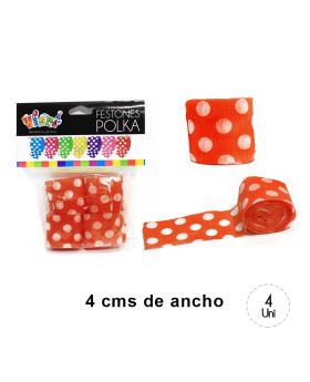 FESTON POLKA ROJO SET4U /144
