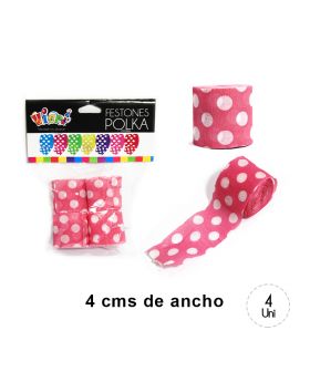 FESTON POLKA FUCSIA SET4U /144
