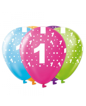 GLOBOS ESTAM. PRINT CUMPLE 1 R12 25UN/100