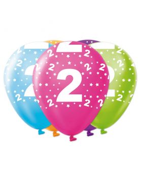 GLOBOS ESTAM. PRINT CUMPLE 2 R12 25UN/100