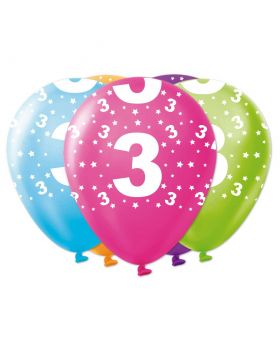 GLOBOS ESTAM. PRINT CUMPLE 3 R12 25UN/100