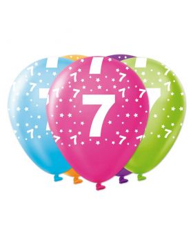 GLOBOS ESTAM. PRINT CUMPLE 7 R12 25UN/100