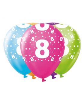 GLOBOS ESTAM. PRINT CUMPLE 8 R12 25UN/100