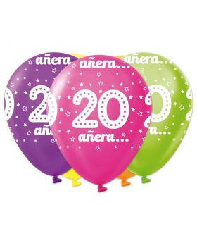 GLOBOS ESTAM. PINT 20°AÑOS R12 25UN/100