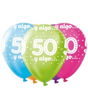 GLOBOS ESTAM. PRINT 50°AÑOS R12 25UN/100