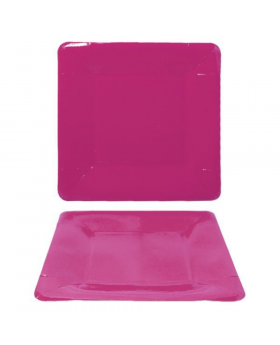 PLATO CARTON FUXIA CUADRADO /10 PCS
