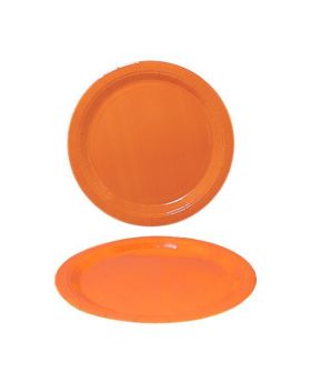 SET 10 PLATOS ROUND GRANDE NARANJO/100