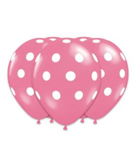 GLOBOS POLKA ROSADO R12 25UN/100