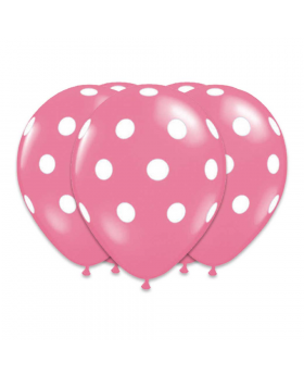 GLOBOS POLKA ROSADO R12 25UN/100