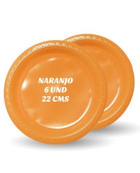 SET 6 PLATOS NARANJA/100
