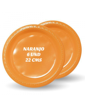 SET 6 PLATOS NARANJA/100