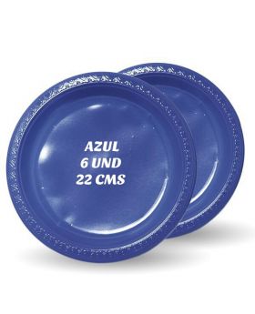 SET 6 PLATOS 22CM AZUL/100