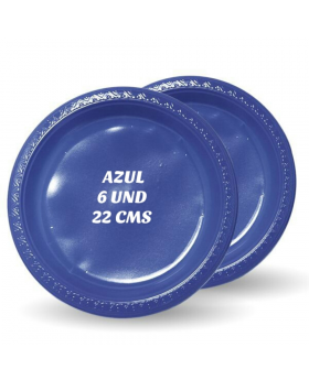 SET 6 PLATOS 22CM AZUL/100